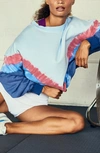 Free People Movement Metti Tie-dyed Cotton-blend Sweatshirt In Aurora Blue Combo