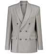 Wardrobe.nyc Release 01 Checked Wool Double-breasted Blazer In Grey