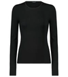 Joseph Round-neck Silk-blend Sweater In Black