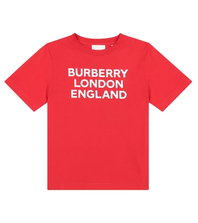 Burberry Kids' Logo Print Cotton Jersey T-shirt In Red