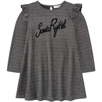 Sonia Rykiel Kids' Sequined Knit Dress In Grey