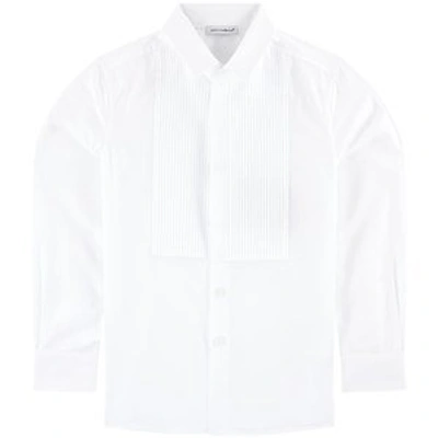Dolce & Gabbana Kids' White Cotton Pleated Smart Shirt