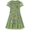 FENDI FENDI GREEN EMBROIDERED DRESS,JFB396-F0B8X