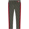 Fendi Leggings With Logoed Texture And Side Bands In Brown