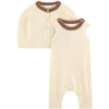 BURBERRY BURBERRY BEIGE KNITTED BABY SET,8030654-A1452