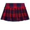Il Gufo Checked Stretch-twill Skirt In Red