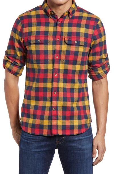 Fjall Raven 'skog' Trim Fit Plaid Sport Shirt In True Red