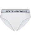 Dolce & Gabbana Fine-rib Jersey Briefs With Branded Elastic In White