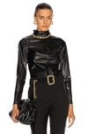 ALEXIS PERI VEGAN LEATHER TOP,ALXF-WS174