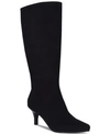 Impo Namora Womens Wide Calf Pointed Toe Knee-high Boots In Black Suede