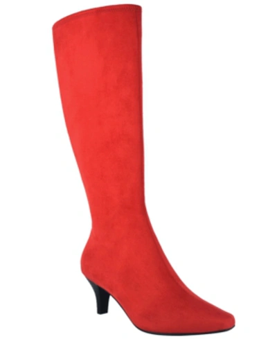Impo Namora Womens Wide Calf Pointed Toe Knee-high Boots In Red