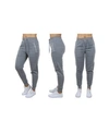 Galaxy By Harvic Women's Loose Fit Jogger Pants With Zipper Pockets In Heather Grey