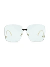 GUCCI WOMEN'S FASHION INSPIRED 99MM SQUARE SHIELD SUNGLASSES,0400097114627