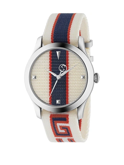 Gucci White G-timeless Logo Watch In White/multi