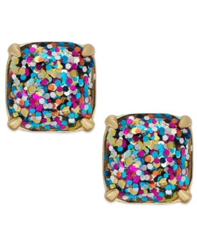 Kate Spade Glitter Crystal Square Stud Earrings In Multicolor