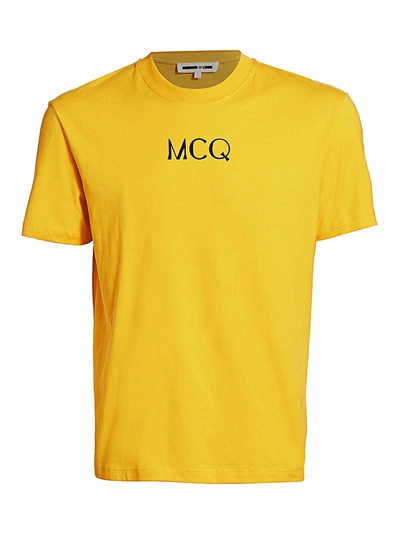 Mcq By Alexander Mcqueen Men's Dropped Shoulder Logo T-shirt In Yellow