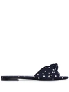 SAINT LAURENT KNOT POLKA DOT PRINT SANDALS