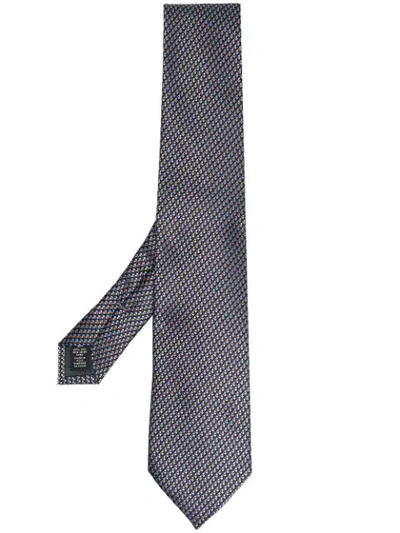 Ermenegildo Zegna Micro-pattern Silk Tie In Brown