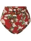 PATBO FLORAL PRINT HIGH-RISE BIKINI BOTTOMS