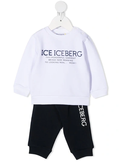 Iceberg Babies' Logo-print Tracksuit Set In 白色