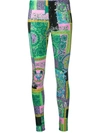 VERSACE PRINTED STRETCH-FIT LEGGINGS