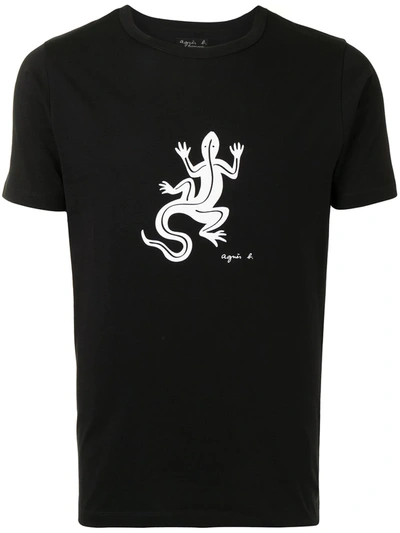 Agnès B. Logo-print Cotton T-shirt In Black