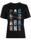 Rabanne Logo Print T-shirt In Black