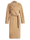 Max Mara Madame Double Breasted Wool Cashmere Coat Coats Beige In Camel
