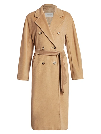 Max Mara Madame Wool And Cashmere Long Belted Coat In Camel