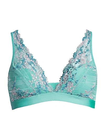 Wacoal Embrace Lace Soft Cup Wireless Bra 852191 In Bristol Blue Multi