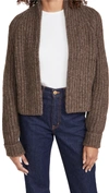 VINCE RIBBED CROPPED ALPACA CARDIGAN,VINCE50830