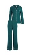 Eberjey Gisele Jersey Knit Pajamas In Evergreen/ivory