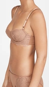 Skarlett Blue Women's Entice Unlined Underwire Lace Balconette Bra In Gleam/terracotta