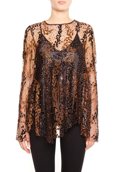 Opening Ceremony Tulle Top In Brown,metallic
