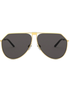 Dolce & Gabbana Gold Frame Metal Sunglasses With Gray Lenses In Gold
