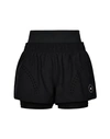 Adidas By Stella Mccartney Truepurpose Layered Perforated Recycled-shell And Stretch Shorts In Black