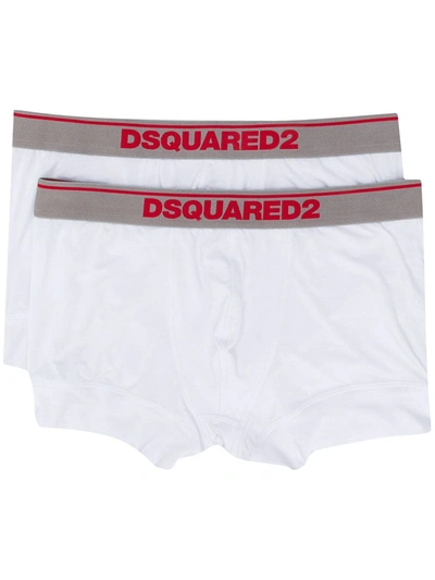 Dsquared2 Logo四角裤两件装 In White
