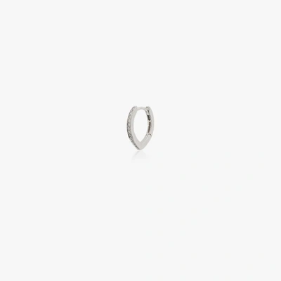 Repossi Women's Antifer 18k White Gold & Diamond Single Hoop Earring In Silver