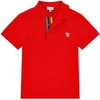 Paul Smith Junior Red Logo Zebra Polo Shirt In Red