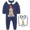 MOSCHINO MOSCHINO BLUE PRINTED BABY SET,MUY02ZLDA22-40016