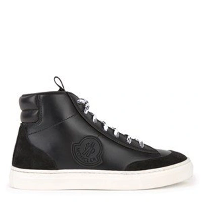 Moncler Black Leather Hi-top Trainers