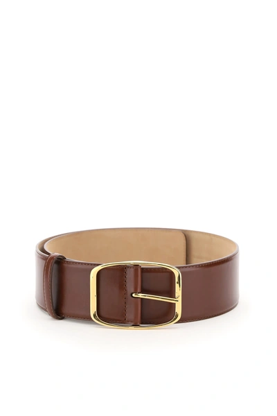 Dolce & Gabbana High Belt With Squared Buckle In Brown