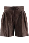 DOLCE & GABBANA LEATHER SHORT PANTS,FTBYCL HULKF M0696