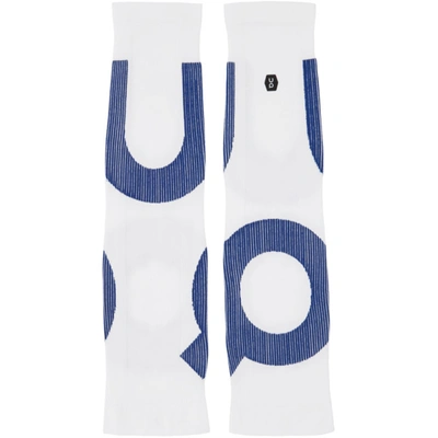On White 'clubhouse' Performance Sleeves In White Blue