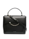 KARL LAGERFELD CHAIN LINK-TRIM LEATHER TOTE