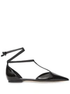 BURBERRY POINTED TOE WRAP-AROUND BALLERINAS