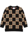 BURBERRY ICON STRIPE CHEQUER WOOL SWEATER