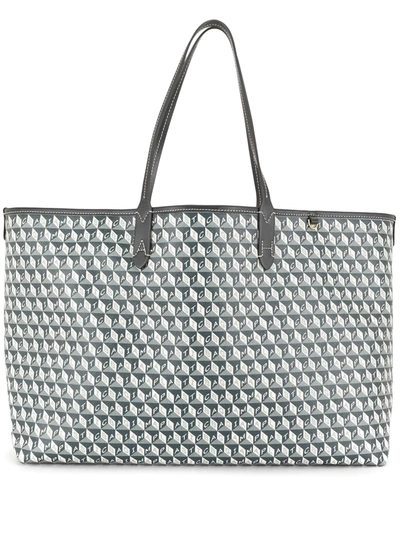 Anya Hindmarch 几何logo印花托特包 In Charcoal