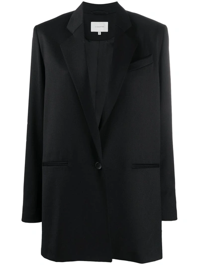 La Collection Sarah Oversized Single-breasted Wool Jacket In Black