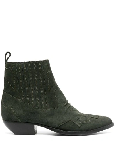 Roseanna Tuscon Boots - Anthracite In Military Green